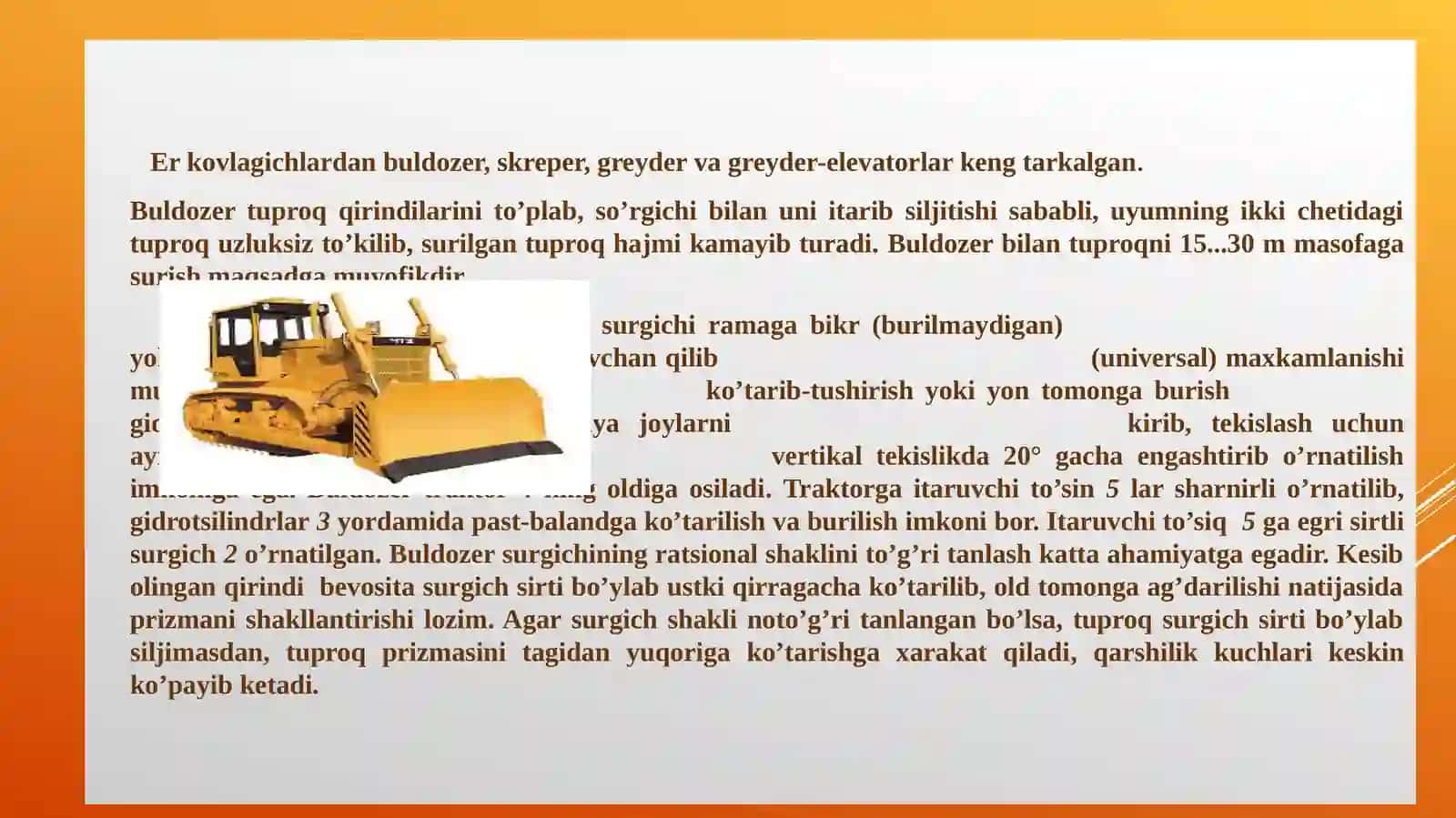 Melioratsiyava sugorishishlarida qo‘llaniladigan mashinalar 4
