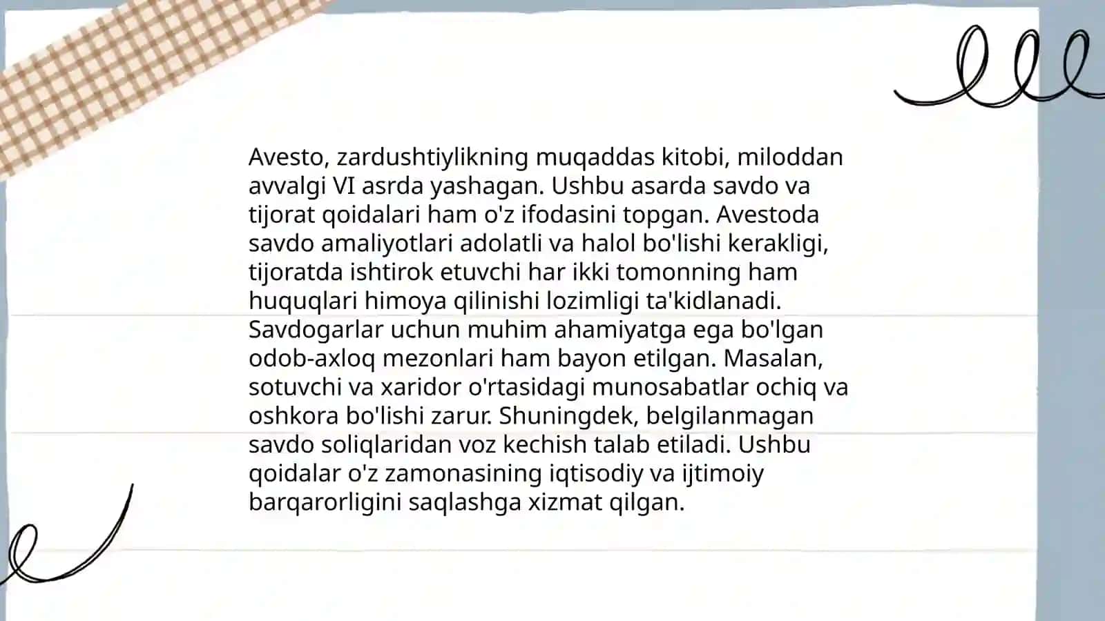 Zardushtiylik (Avesto) dagi iqtisodiy goyalar 4