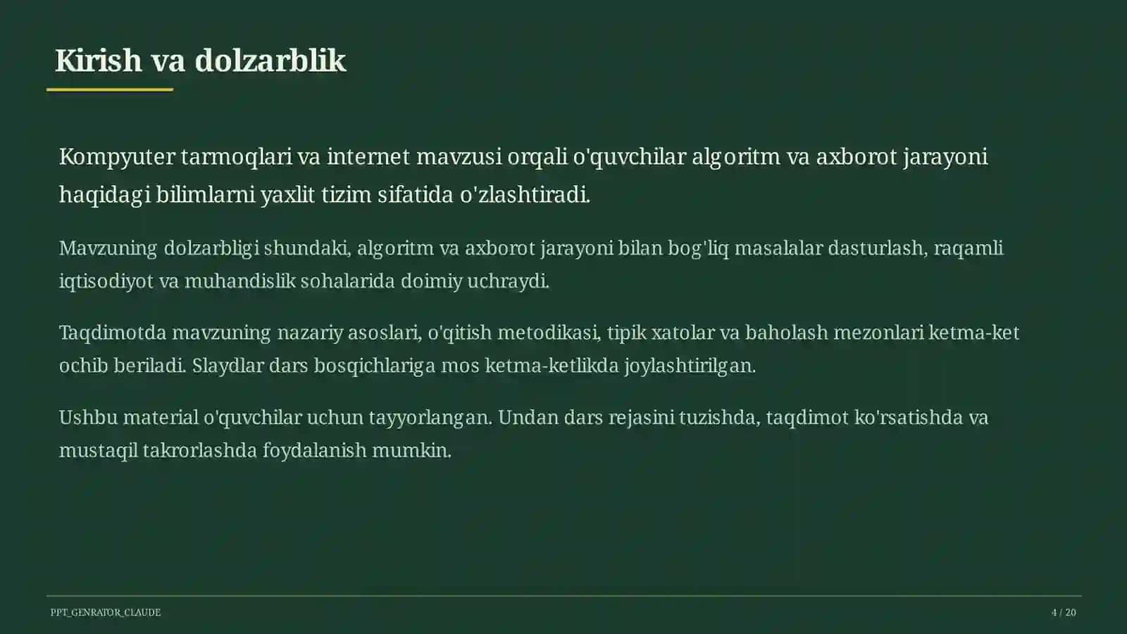 Kompyuter tarmoqlari va internet (9-sinf) 4