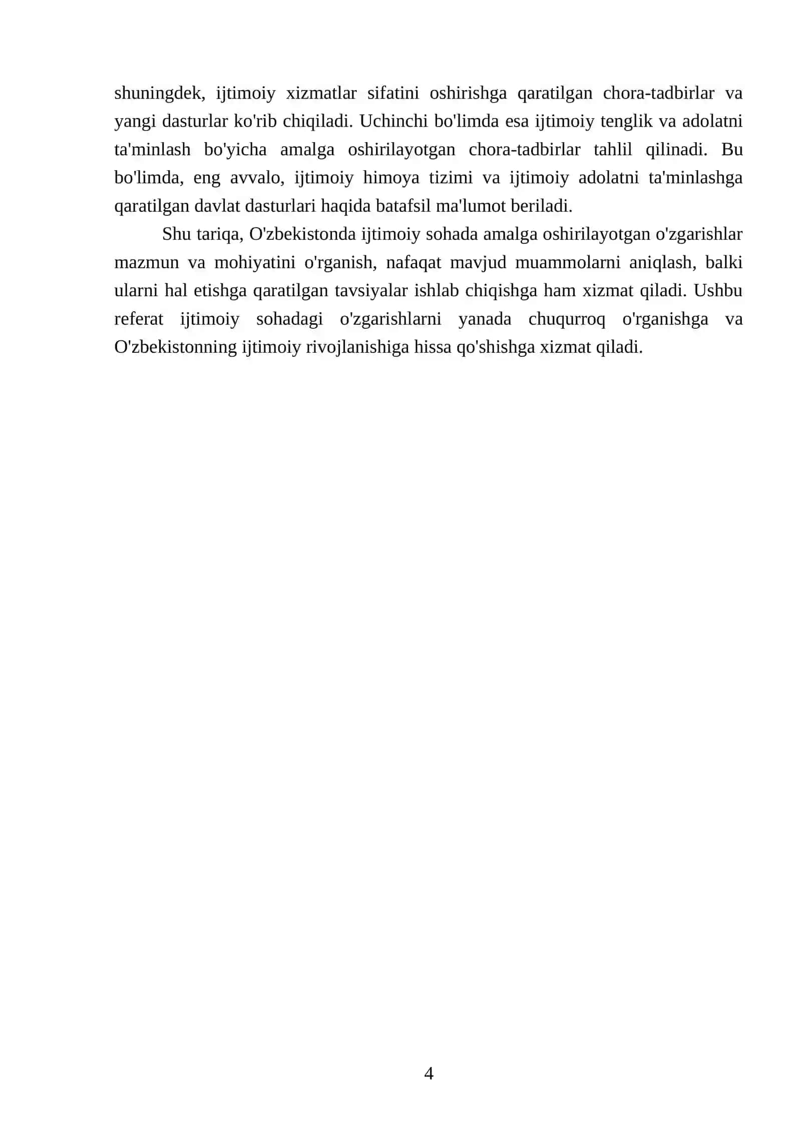 O'zbekistonda ijtimoiy sohada amalga oshirilayotgan oʻzgarishlar mazmun va mohiyati 4