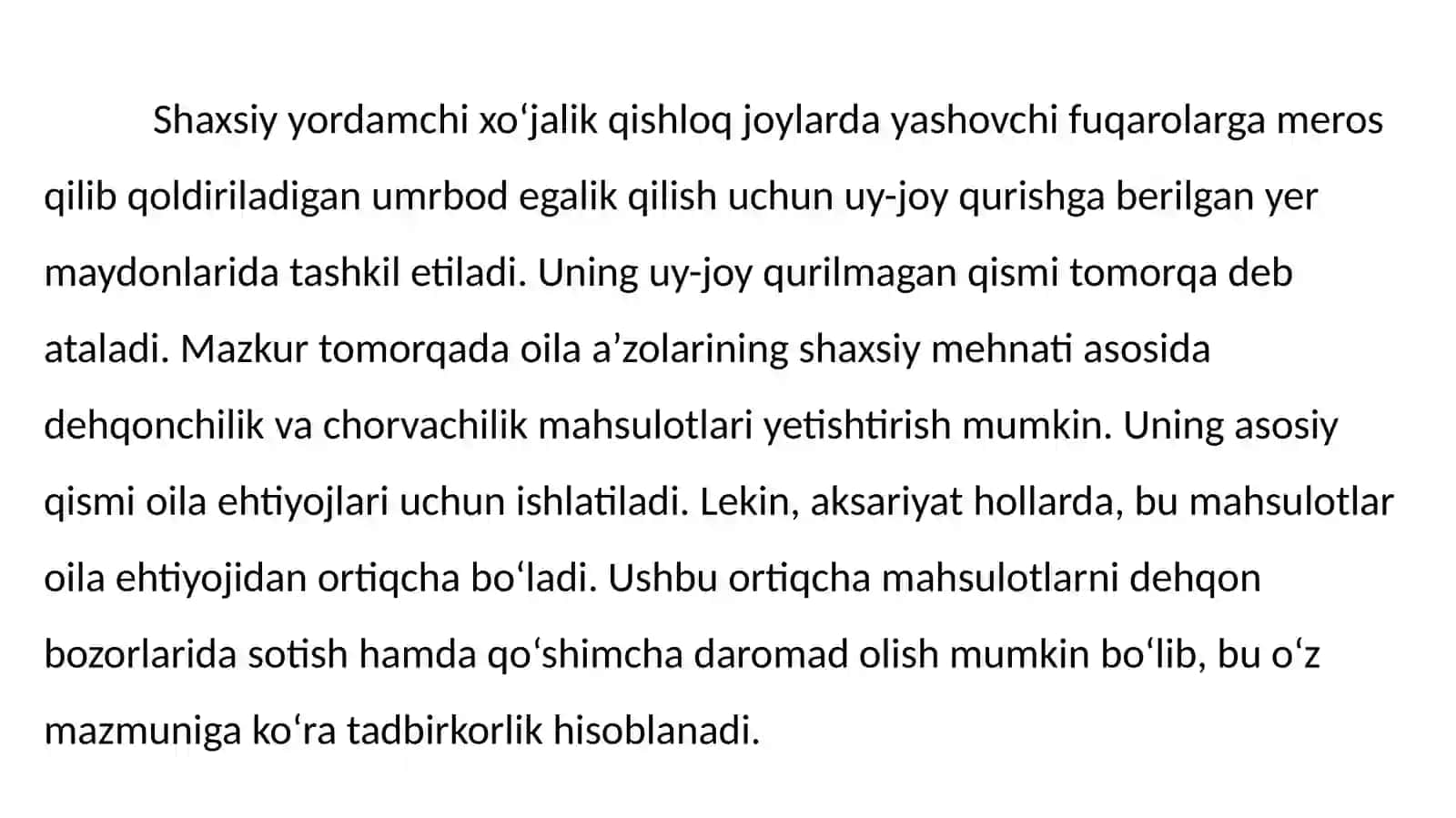 Qishloq joylarida fuqarolar uchun shaxsiy qurish omor 4