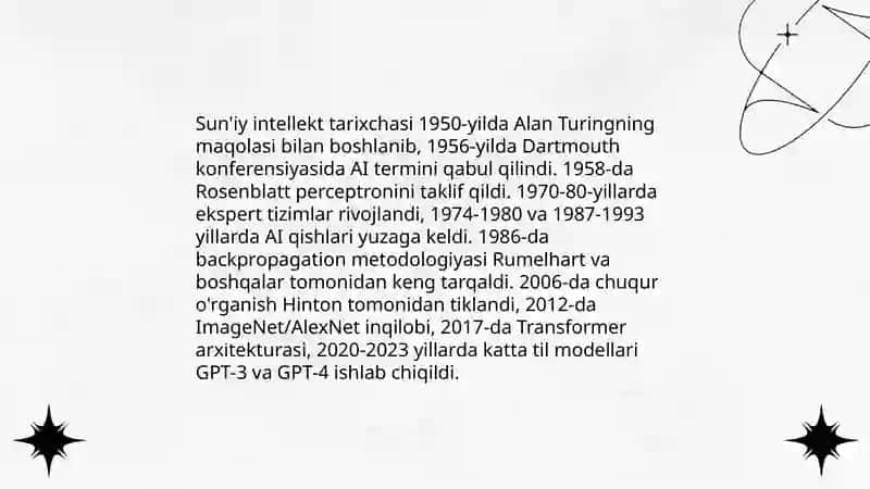 Sun'iy intellektga kirish.Asosiy tushunchalar.Sun'iy neyron modeli 4