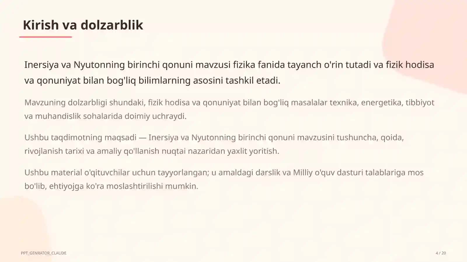 Inersiya va Nyutonning birinchi qonuni (7-sinf) 4
