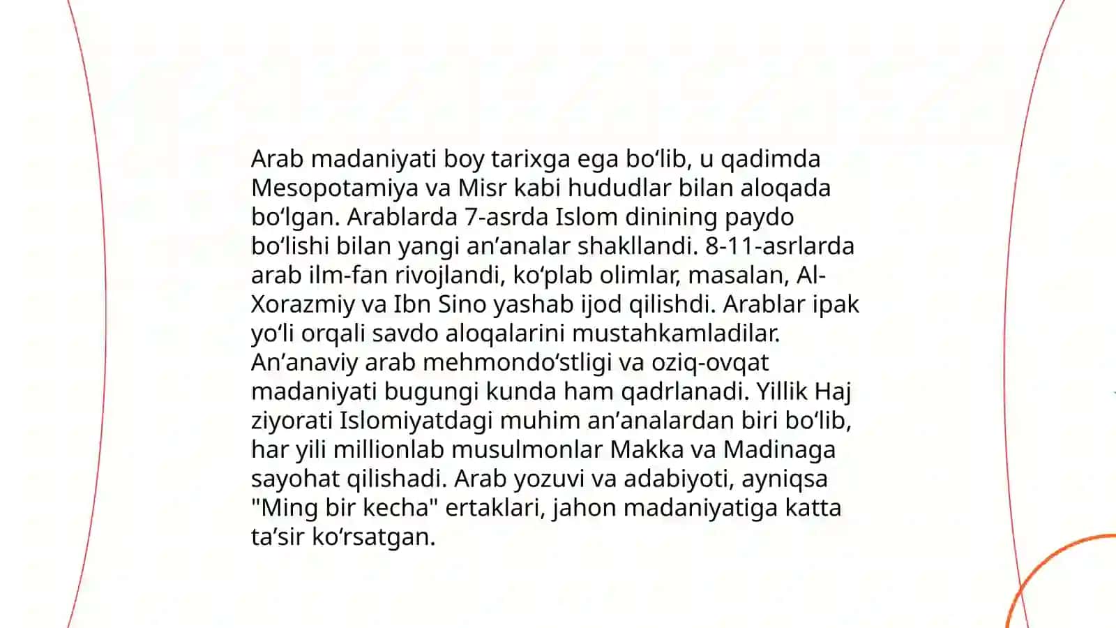 Arab davlatlari. Arab tilida salomlashuv 4