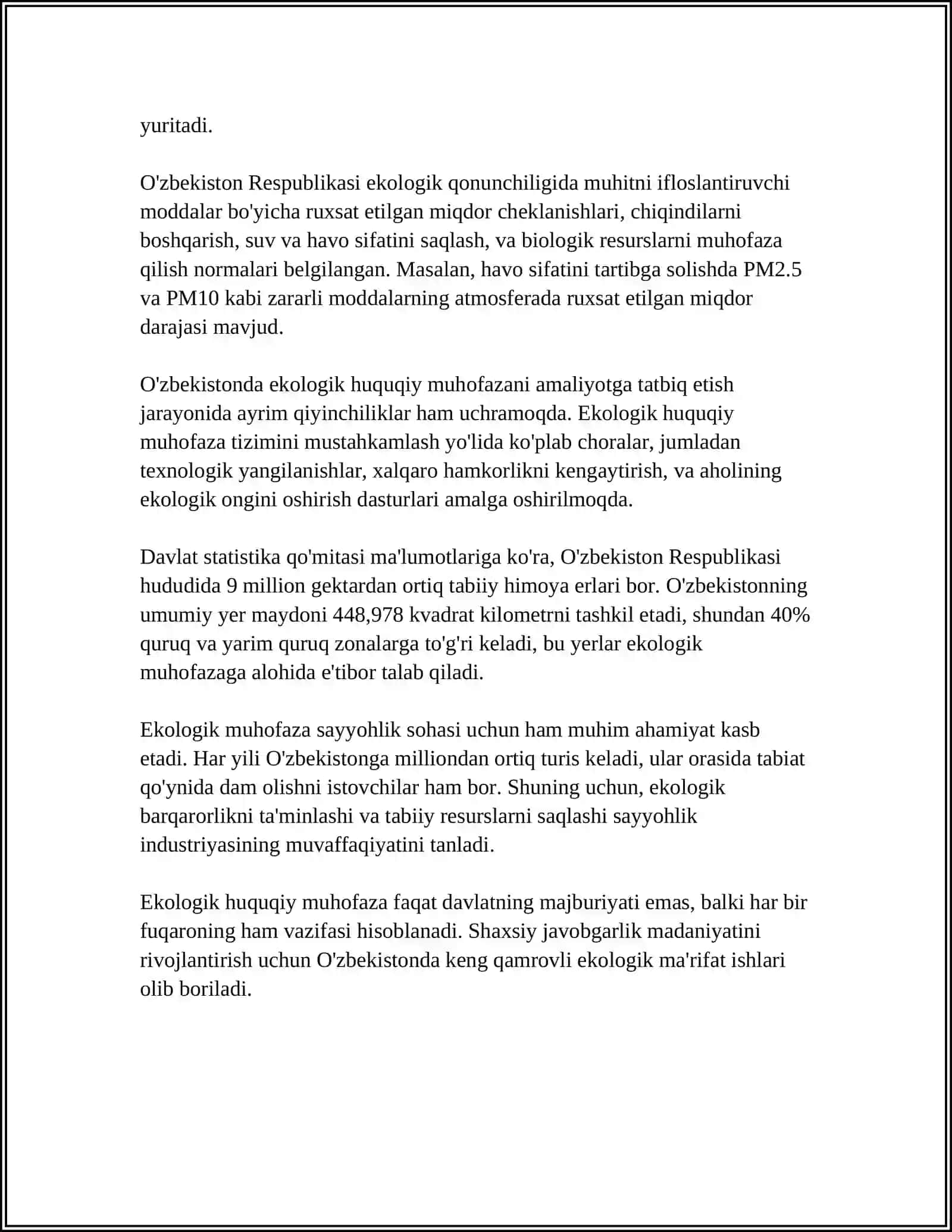 YER OSTI BOYLIKLARINI EKOLOGIK HUQUQIY MUHOFAZA QILISH 4