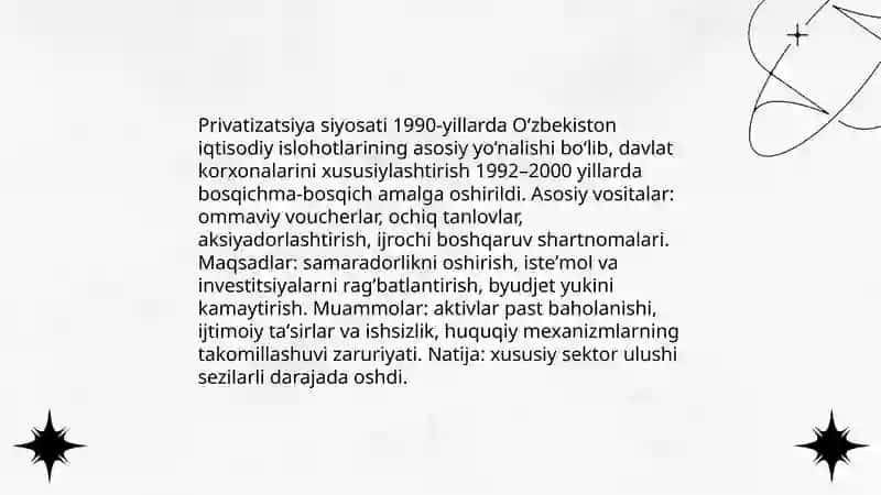 Bozor iqtisodiyotiga o'tish davri va uning O'zbekistondagi xususiyatlari 4