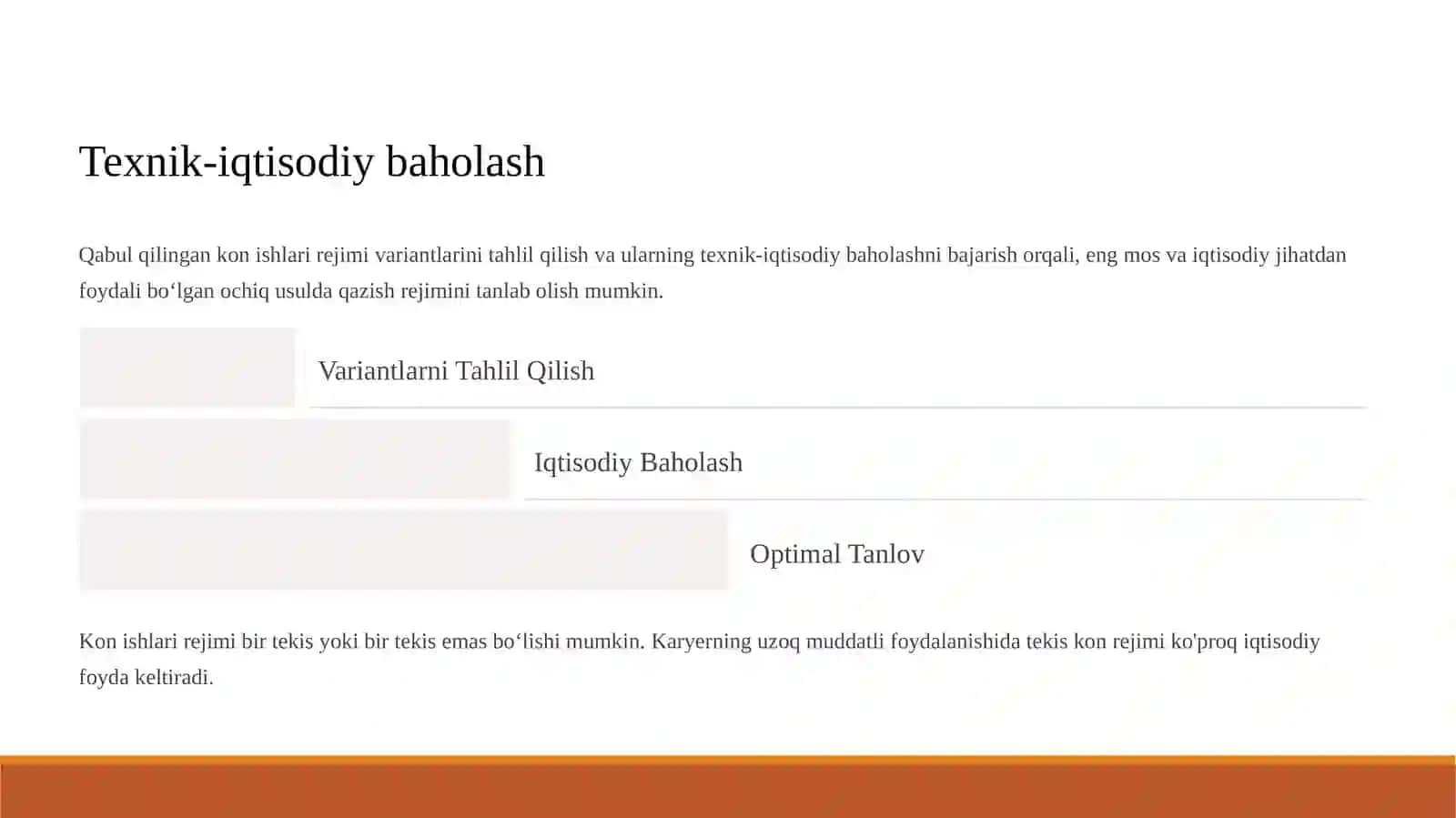 13-MA’RUZA:OCHIQ USULDA FOYDALI QAZILMA KONLARINI QAZIB OLISH TIZIMLARIGA QO‘YILADIGAN ASOSIY TALABLAR 4