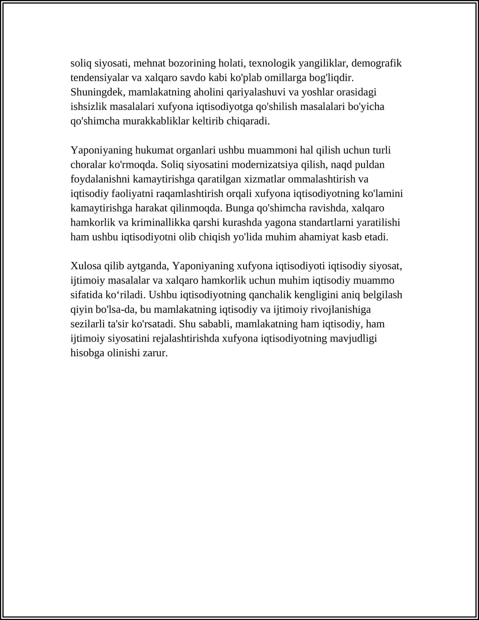 YAPONIYA MAMLAKATINING XUFYONA IQTISODIYOTI VA UNI RIVOJLANIB BORISHIDA TERRORIZM, EKSTREMIZM VA MAFIYALARNING ORNI VA MAMLAKATNING ULARGA QARSHI STRATEGIYASI 4