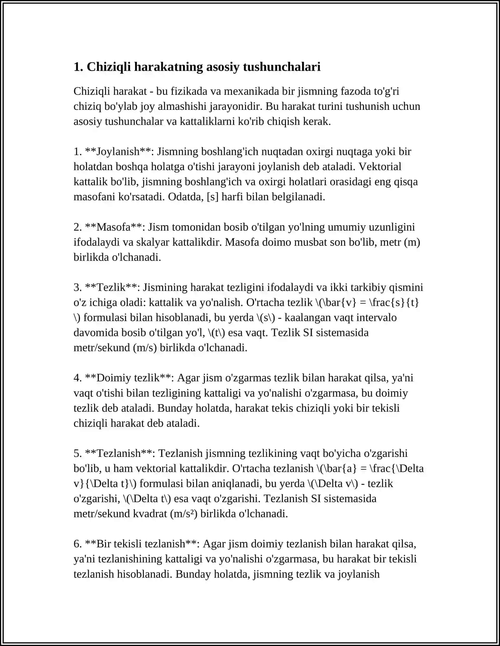 NORMAL VA TANGENSIAL TEZLANISH EGRI CHIZIQLI HARAKATDA TEZLANISH 4
