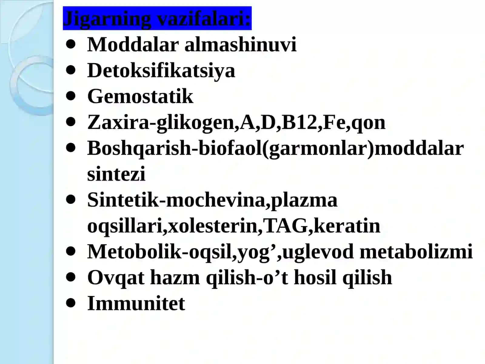 Jigarda garmonlarning zararsizlantirilishi, klinik ahamiyati 4