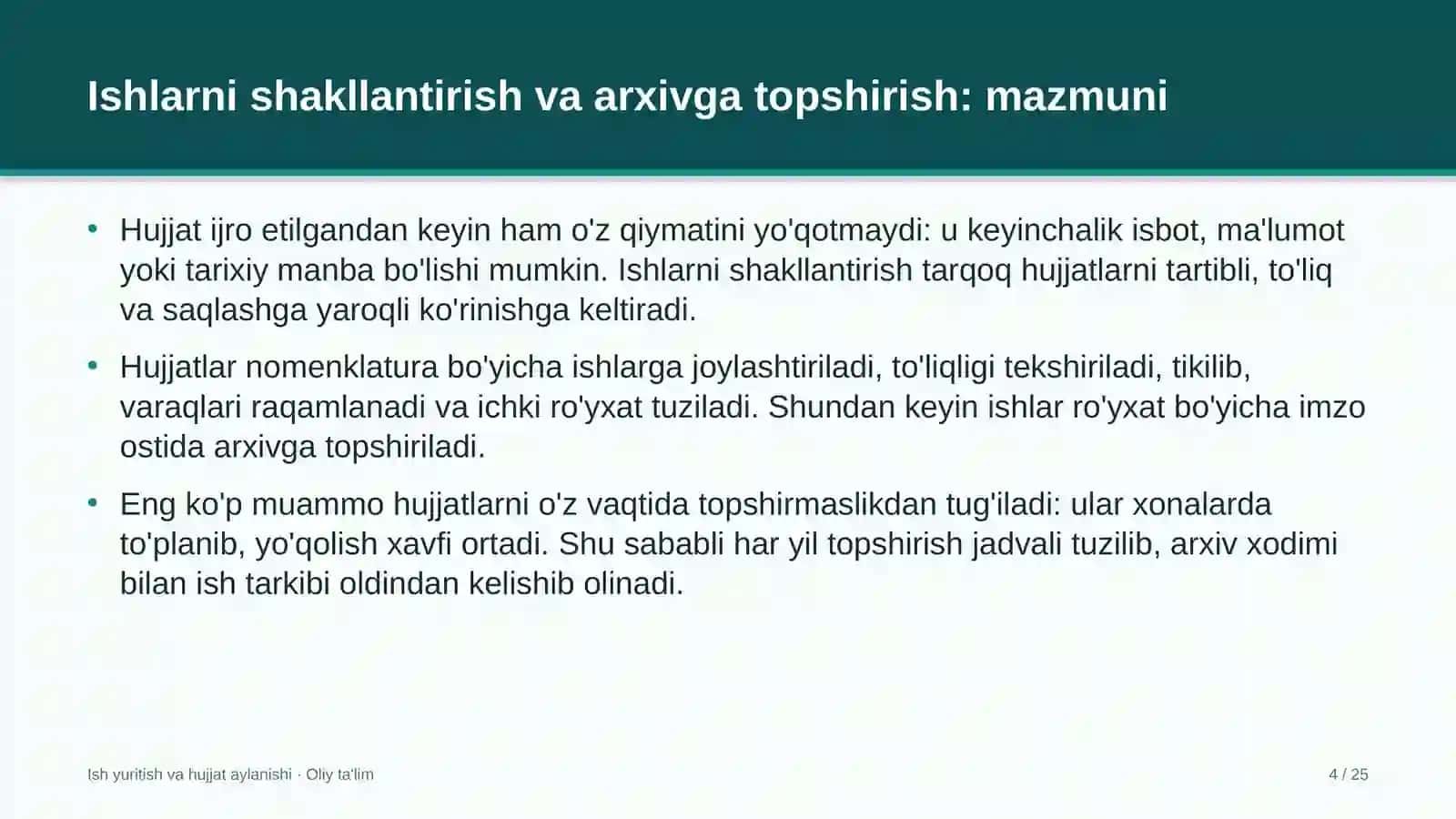sud tibbiy ekspertiza muassasalarida ishlarni shakllantirish va arxivga topshirish 7221 4