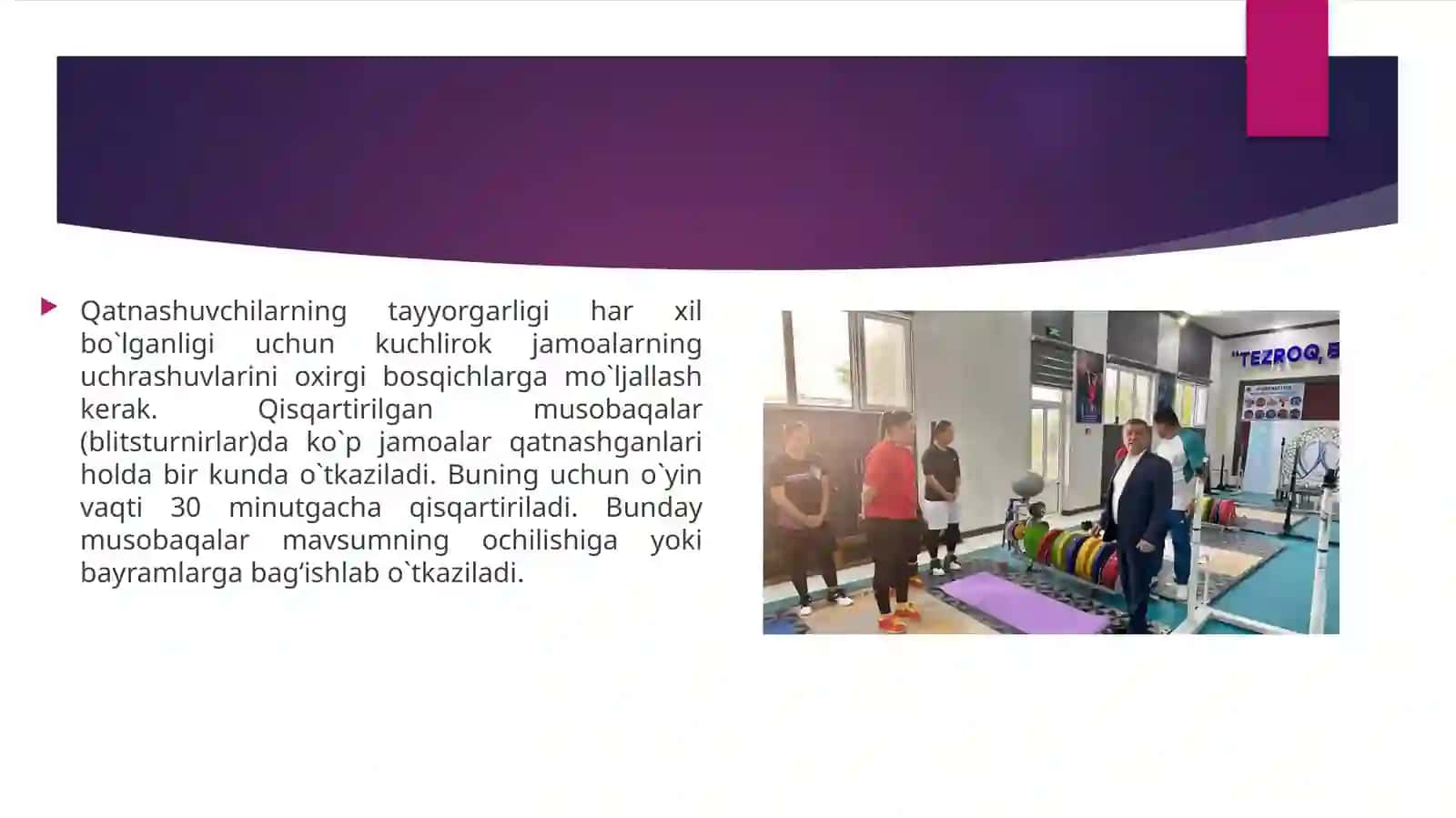 Musobaqa qoidalari va uning tashkil qilishi 4