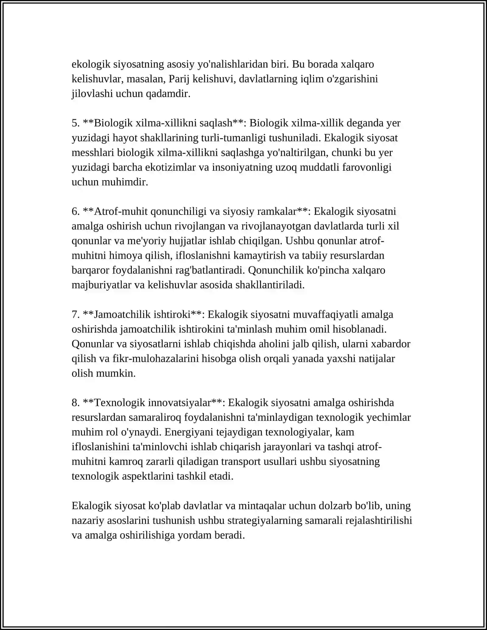Ekalogik Siyosatning Iqtisodiy Mehnaizmi 4