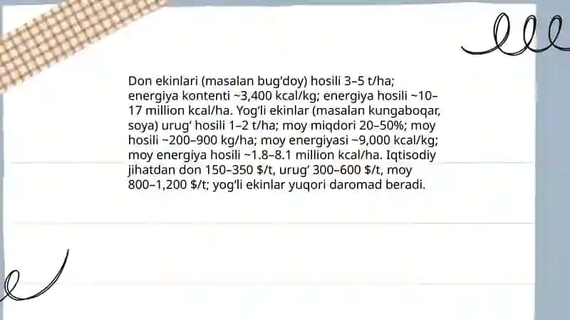 Madaniy oʻsimliklarni amaliy ahamiyatini bir biridan qiyoslash 4