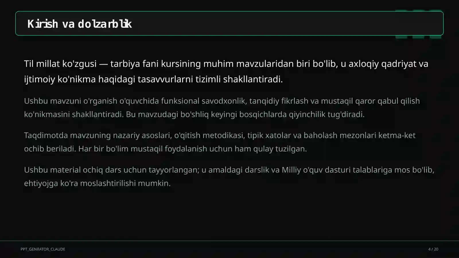 Til millat ko'zgusi (6-sinf) 4