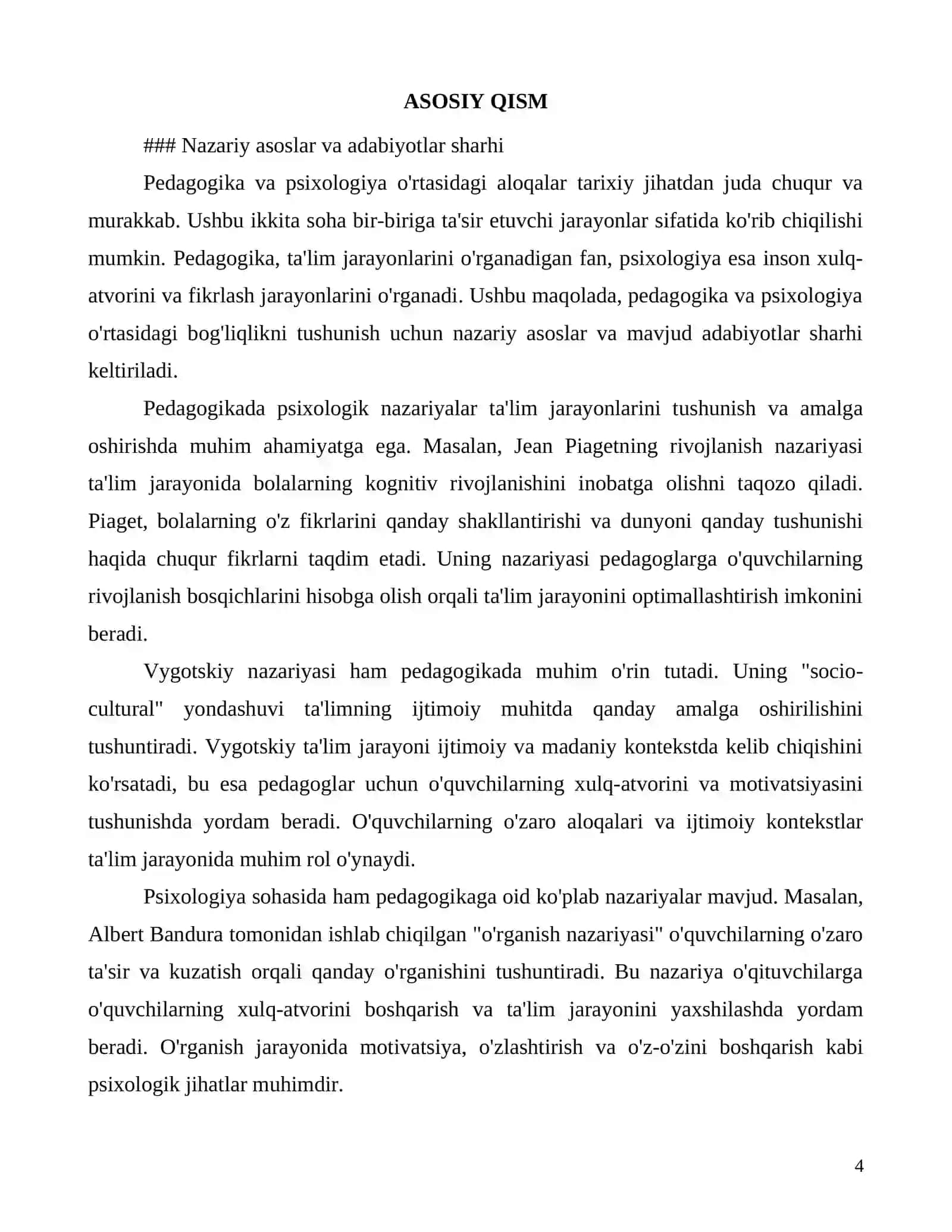 Pedagogika va psixologiyaning boğliq jihatlari: o'zaro ta'siri va ahamiyati 4