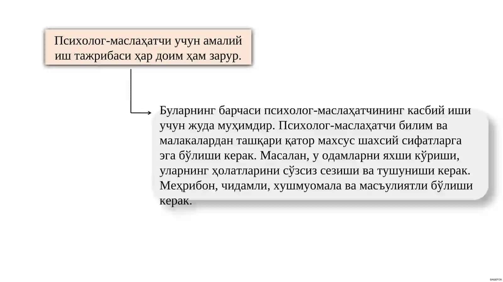 Психологик маслаҳатчига қўйиладиган талаблар 4
