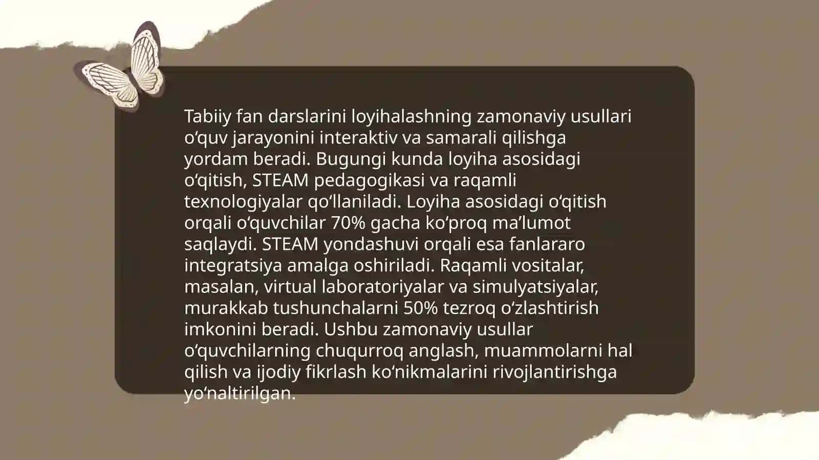 O'z komponentlangan maktablarda tabiiy fan darslarini loyihalash usullarini órganish 4