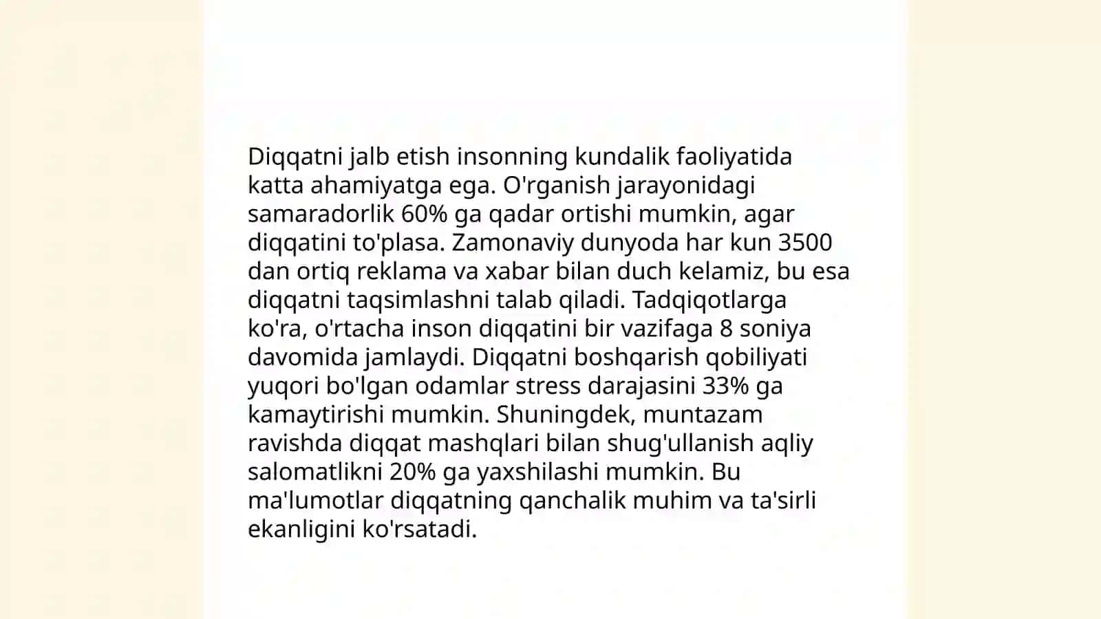 Diqqat tushunchasi psixologiyada 4