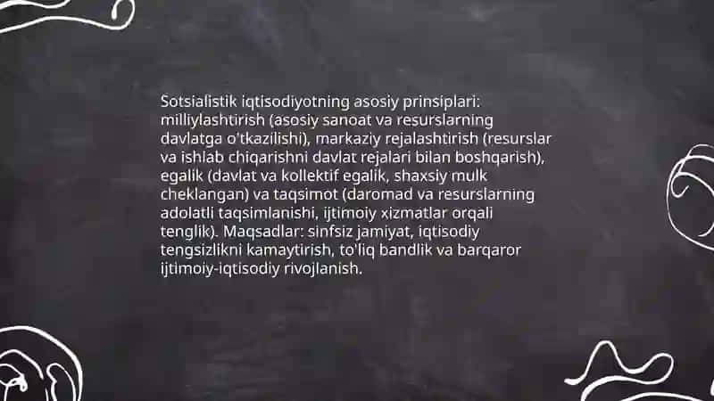 Bozor iqtisodiyotiga muxolif sotsialistik yoʻnalish mohiyati va uning tarixiy tadbiri 4