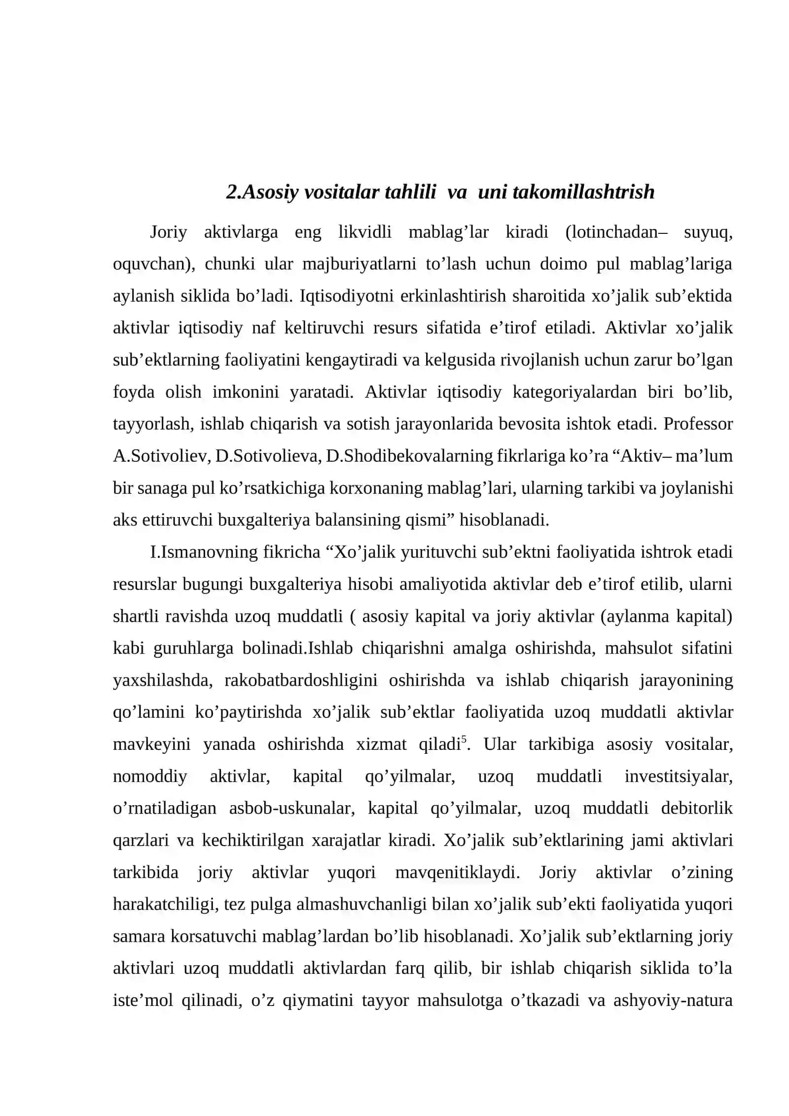 Asosiy vositalarning tarkibi, tuzilishi va dinamikasi tahlili 4