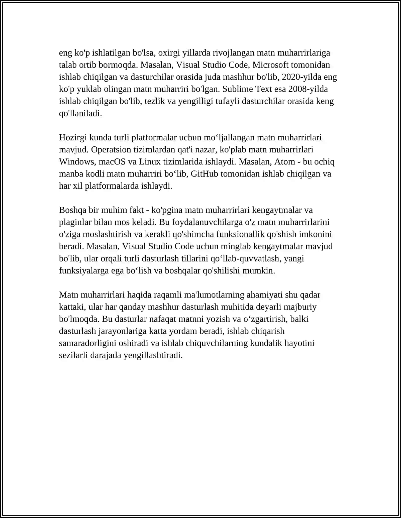 WORD MATN MUXARRIRIDA SOHAGA OID HUJJATLARNI TAYVORLASH 4