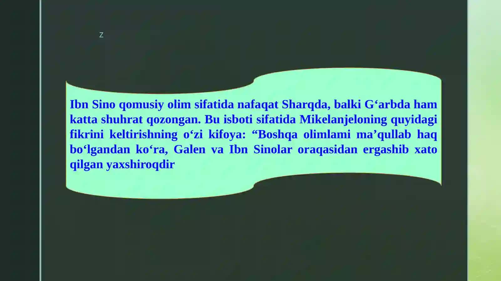 IBN SINONING TILSHUNOSLIKKA QO`SHGAN HISSASI 4