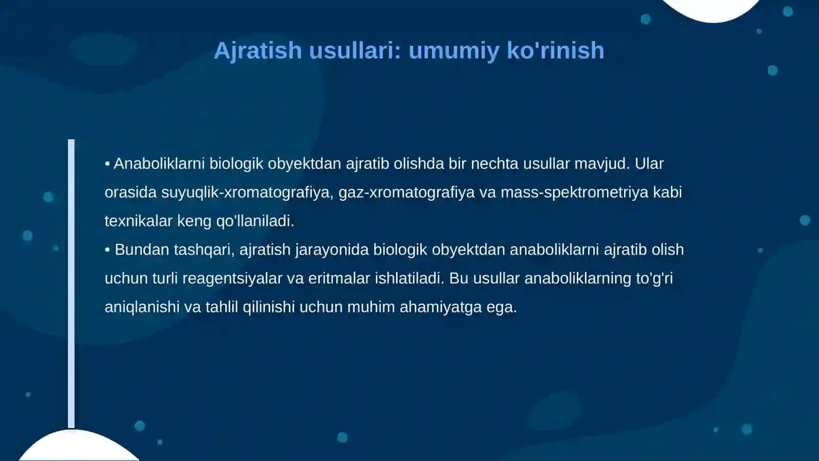 Anaboliklar biologik obyektdan ajratib olish va tahlil qilish 4