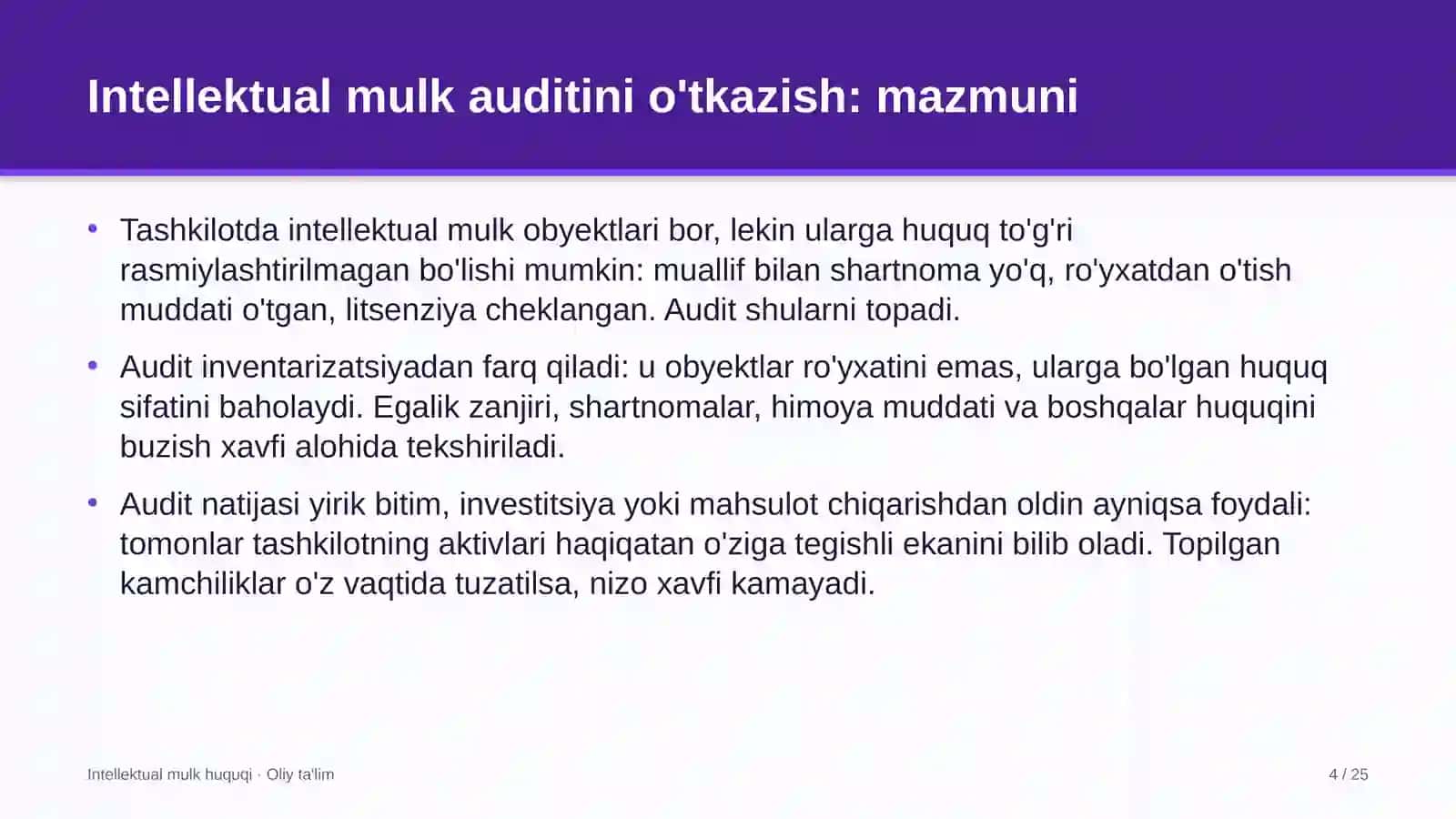 sog'liqni saqlash tizimida intellektual mulk auditini o'tkazish 1507 4