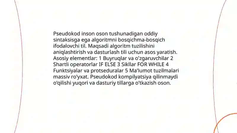 Algoritm va dasturlash asoslari 4