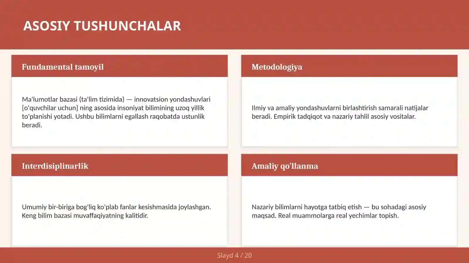 Ma'lumotlar bazasi (ta'lim tizimida) — innovatsion yondashuvlari [o'quvchilar uchun] 4
