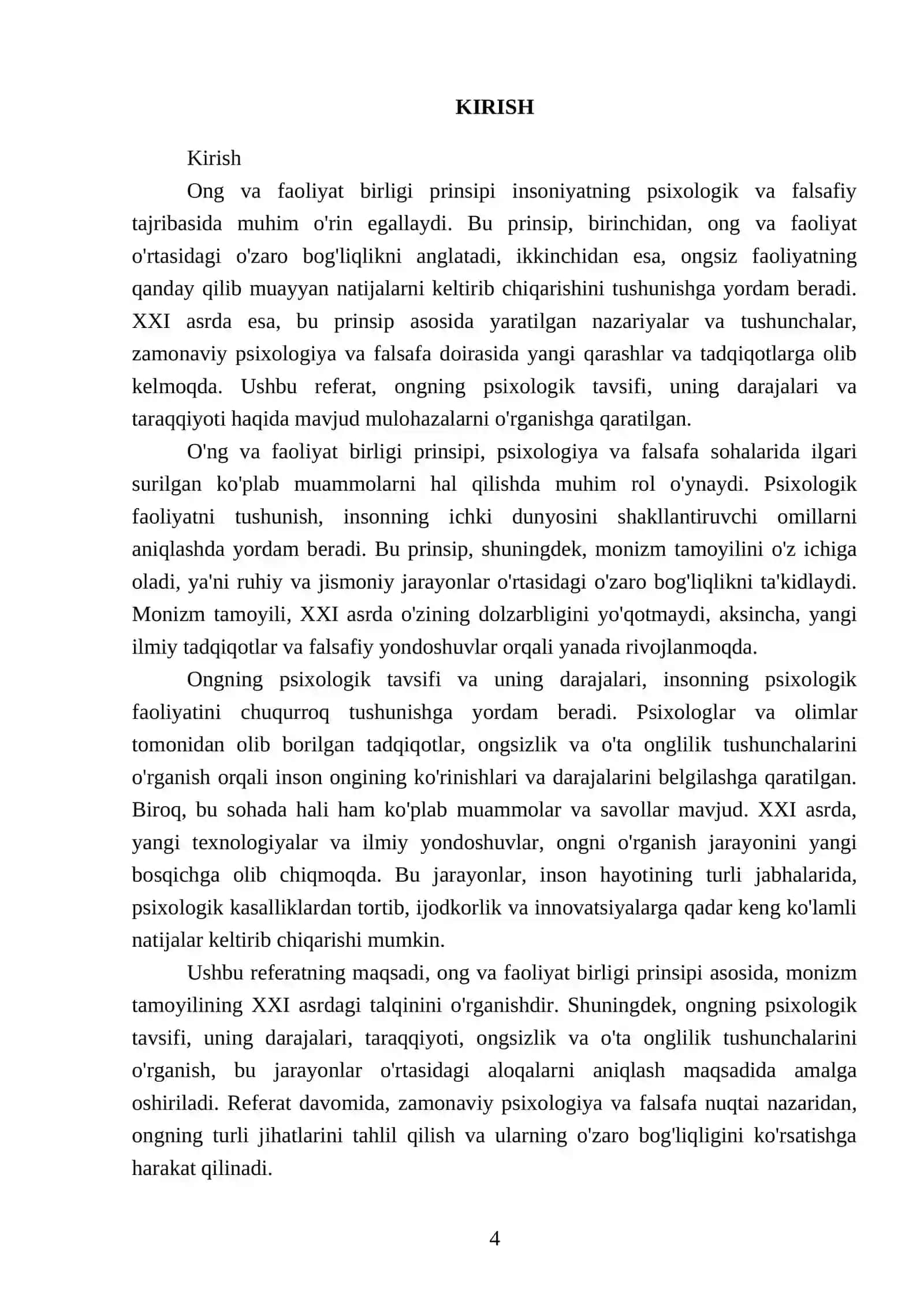 Ong va faoliyat birligi prinsipi 4