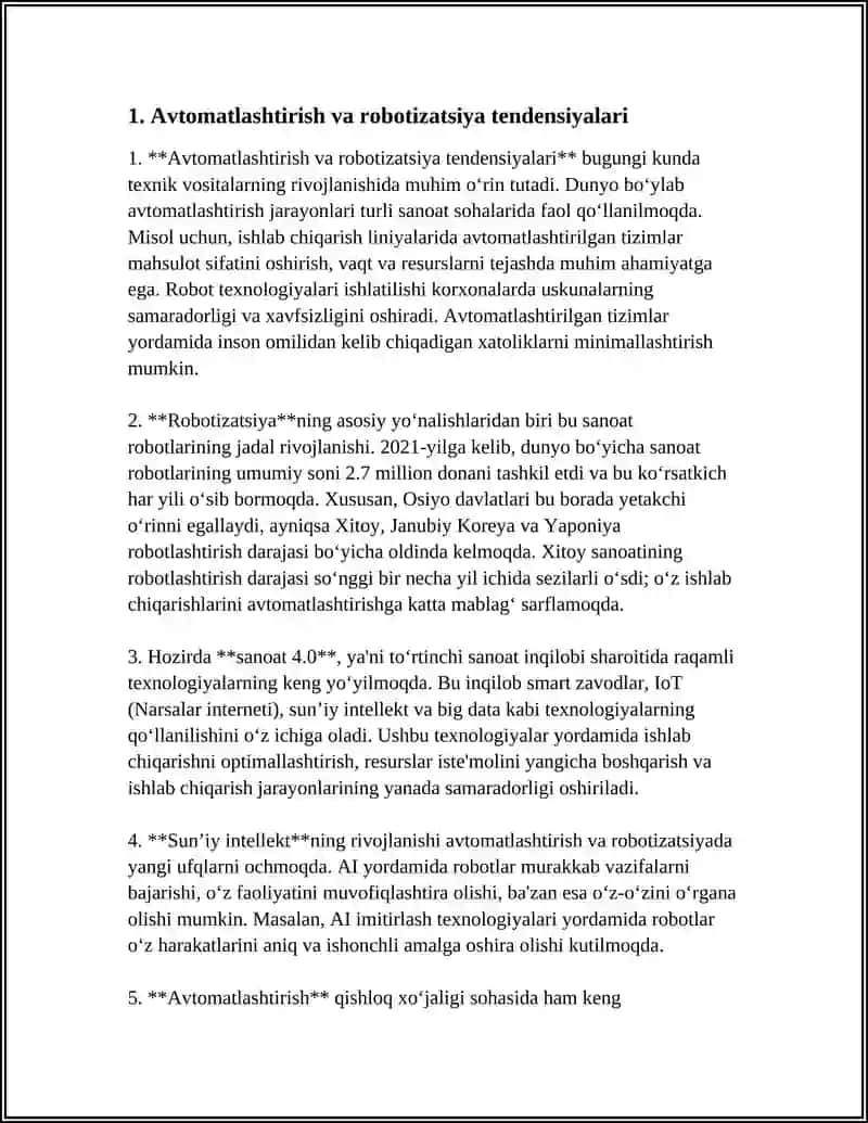 Avtomatlashtirish va robotizatsiya tendensiyalari 4