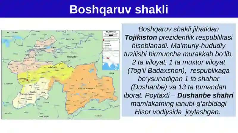 Tojikiston Respublikasi 9-sinf GEOGRAFIYA 4