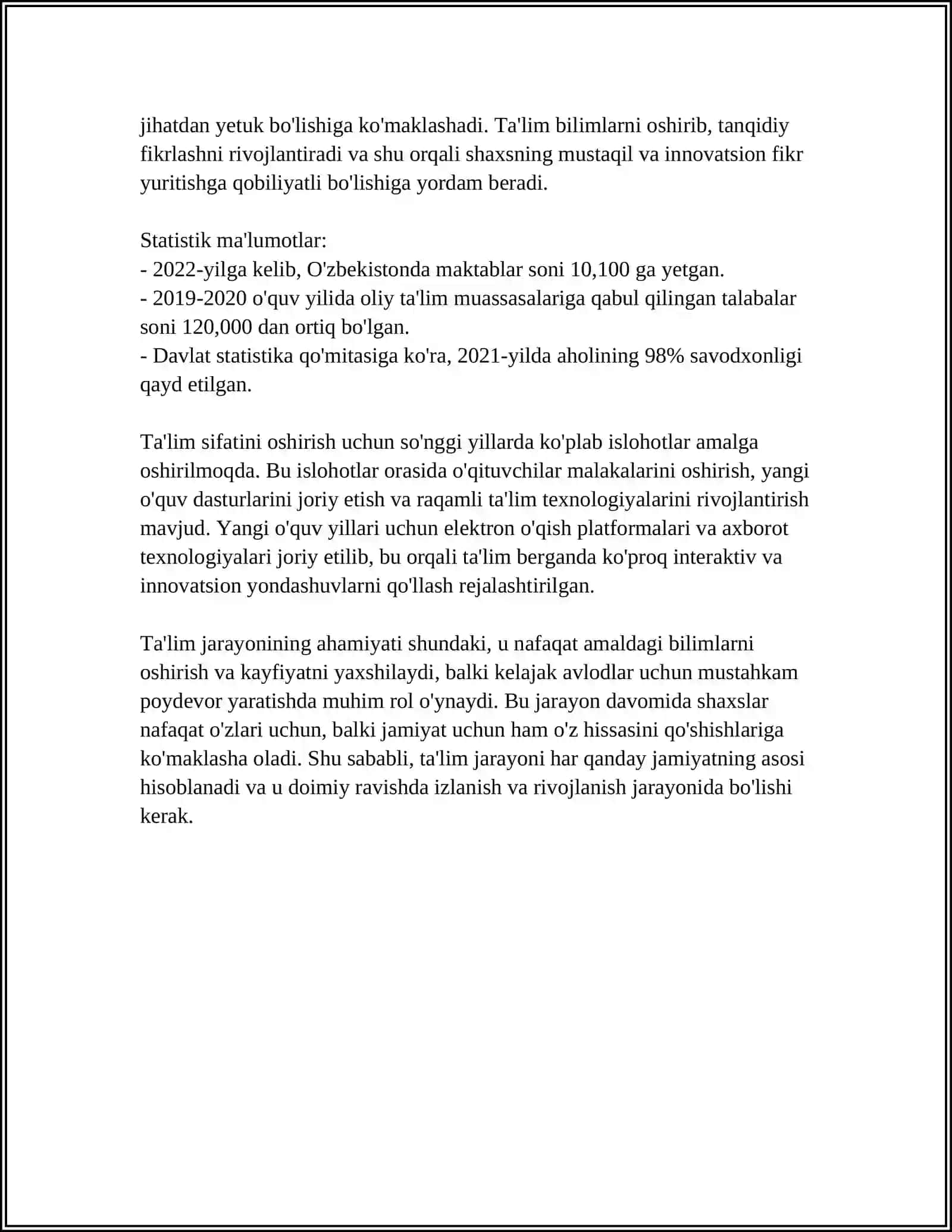 TA’LIM JARAYONINING QONUNIYATLARI VA TAMOYILLARI 4