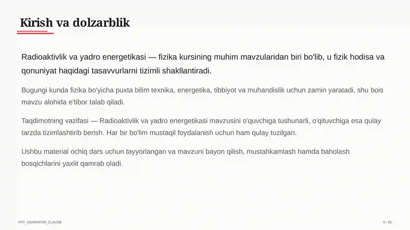 Radioaktivlik va yadro energetikasi (11-sinf) 4