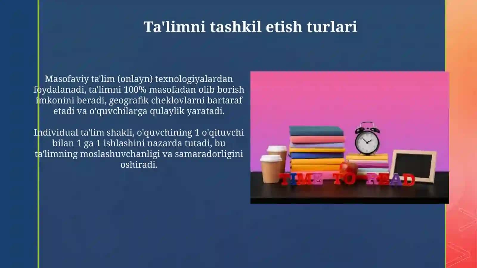 Talim mavzusi talim metodlari va vositalari talimni tashkil etish shakllari va turlari 4