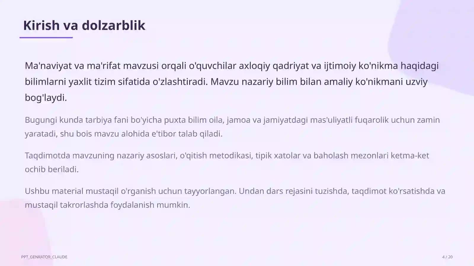 Ma'naviyat va ma'rifat (10-sinf) 4
