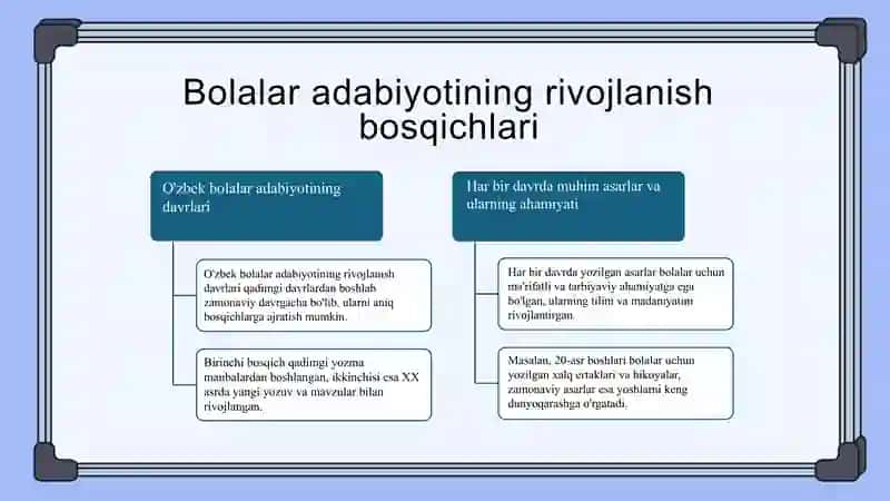 Oʻzbek bolalar adabiyotining vujudga kelishi va taraqqiyot xususiyatlari 4