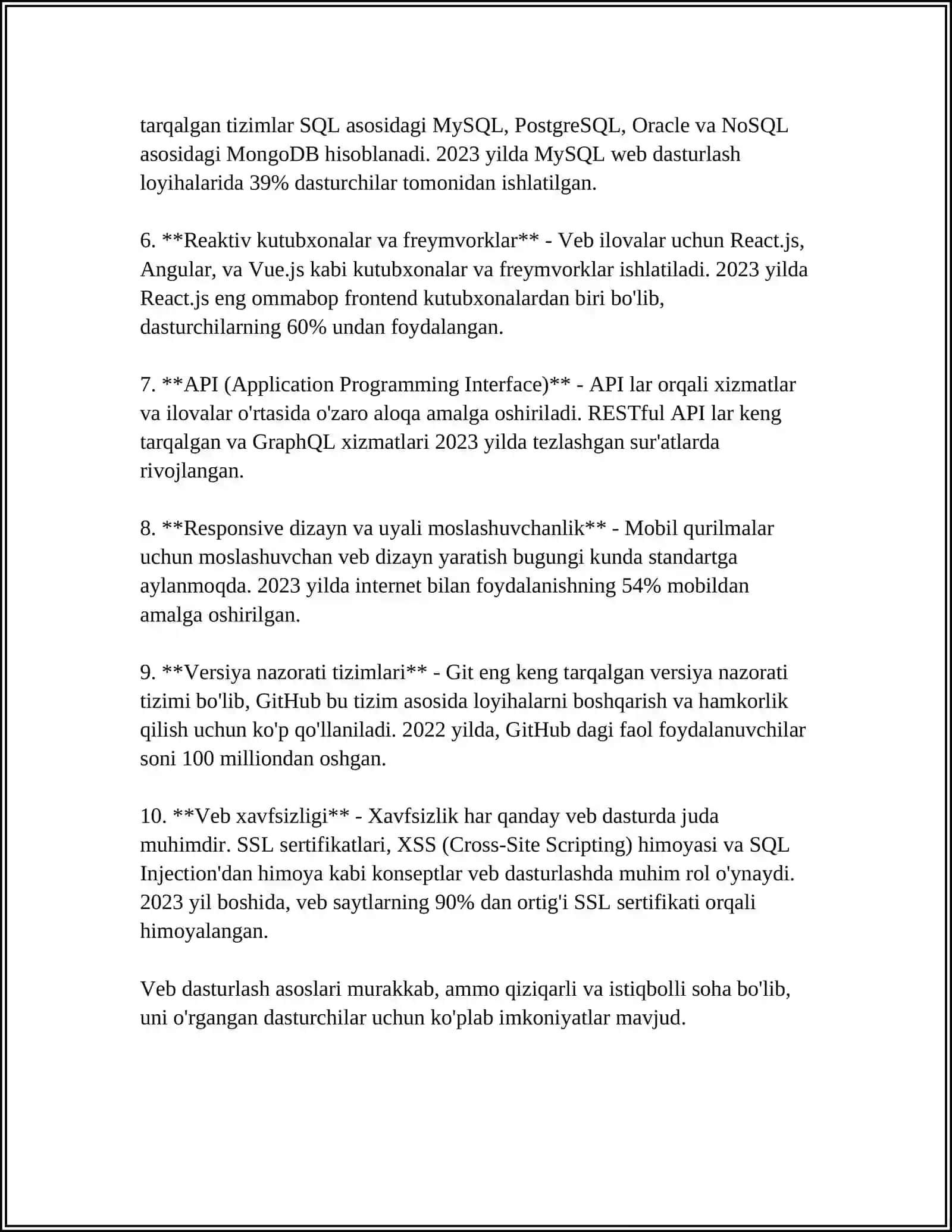 WEB DASTURLASHGA ASOSLANGAN AMALIY TIZIMLAR 4