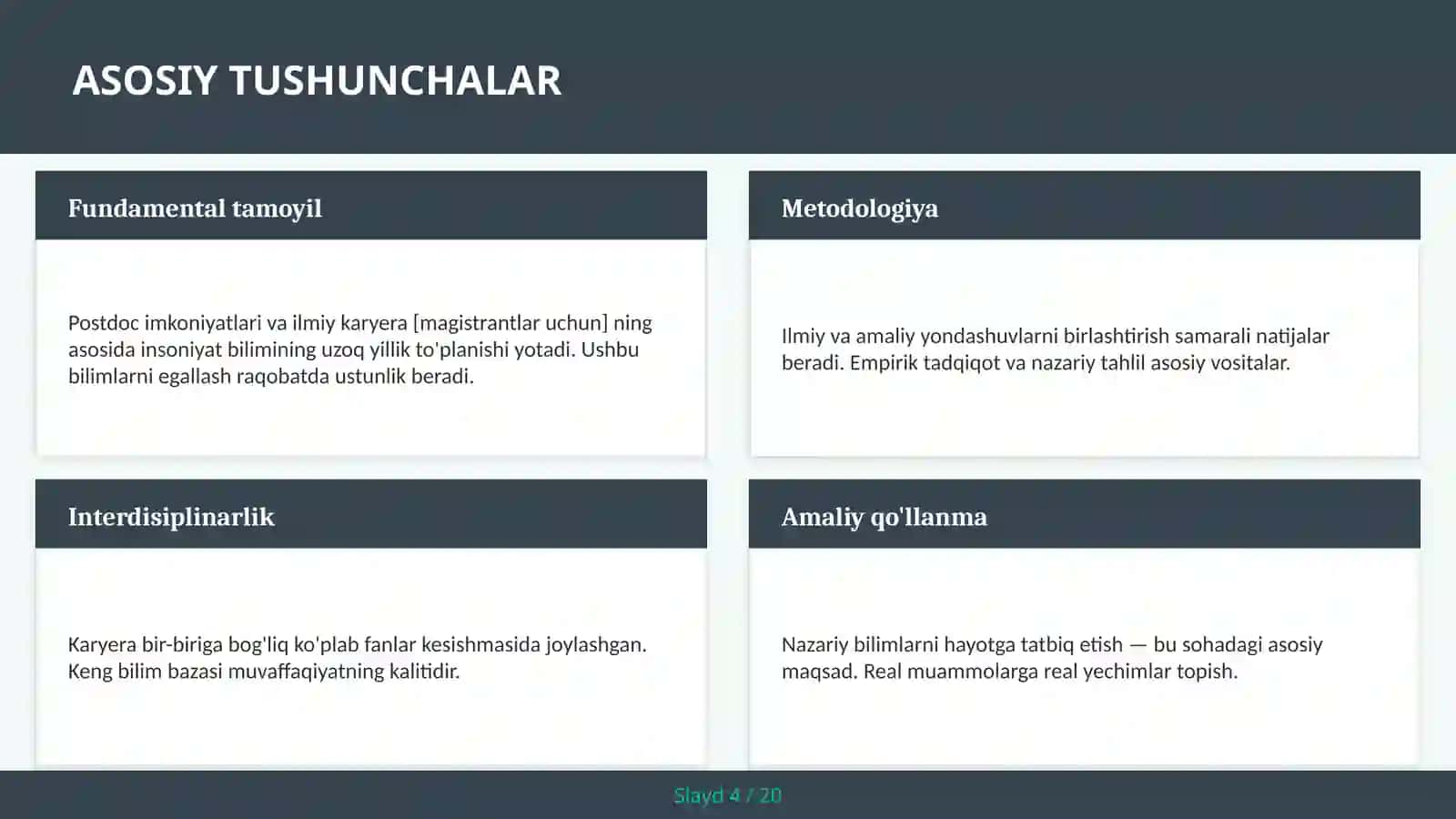 Postdoc imkoniyatlari va ilmiy karyera [magistrantlar uchun] 4