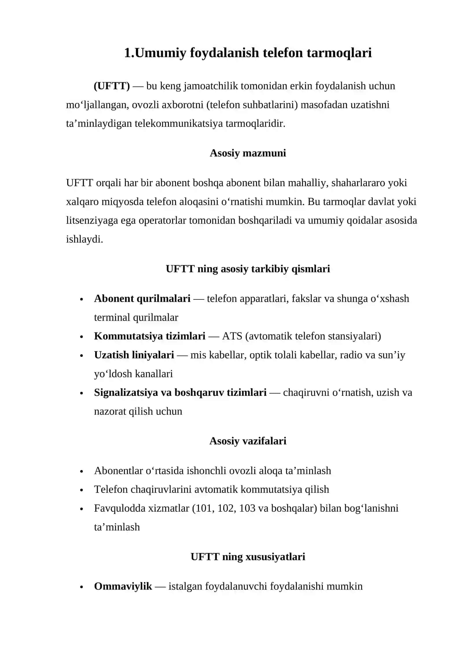 Umumiy foydalanish telefon tarmoqlarining OSI modelidagi o‘rni 4