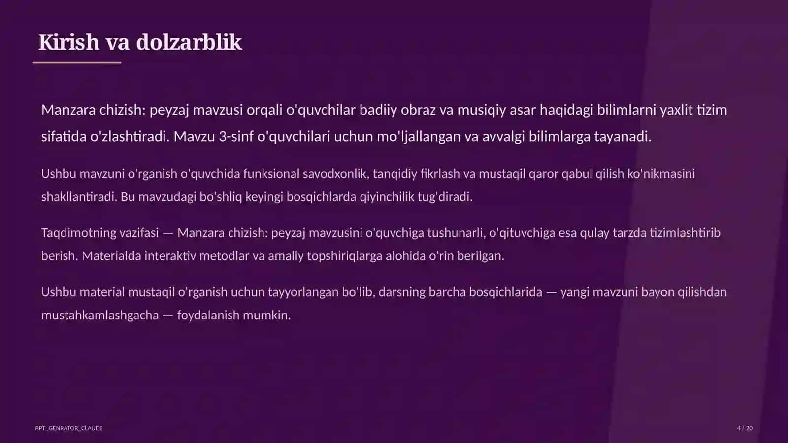 Manzara chizish: peyzaj (3-sinf) 4