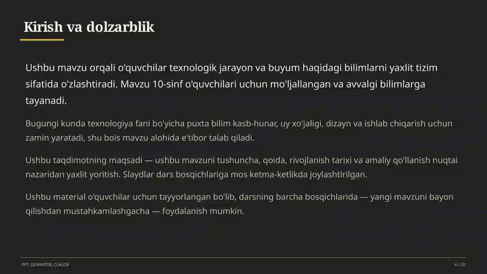 Ishlab chiqarish texnologiyalari va avtomatlashtirish (10-sinf) 4