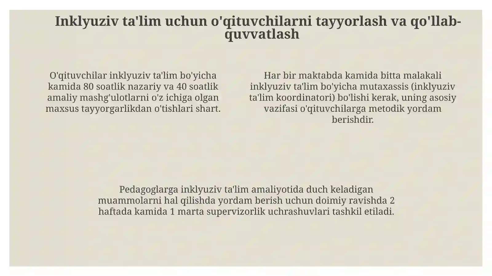 Imkoniyati cheklangan bolarni samarali inklyuziv ta’lim olishning asosiy shartlari 4