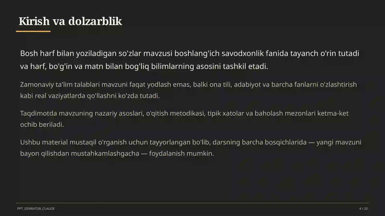 Bosh harf bilan yoziladigan so'zlar (2-sinf) 4