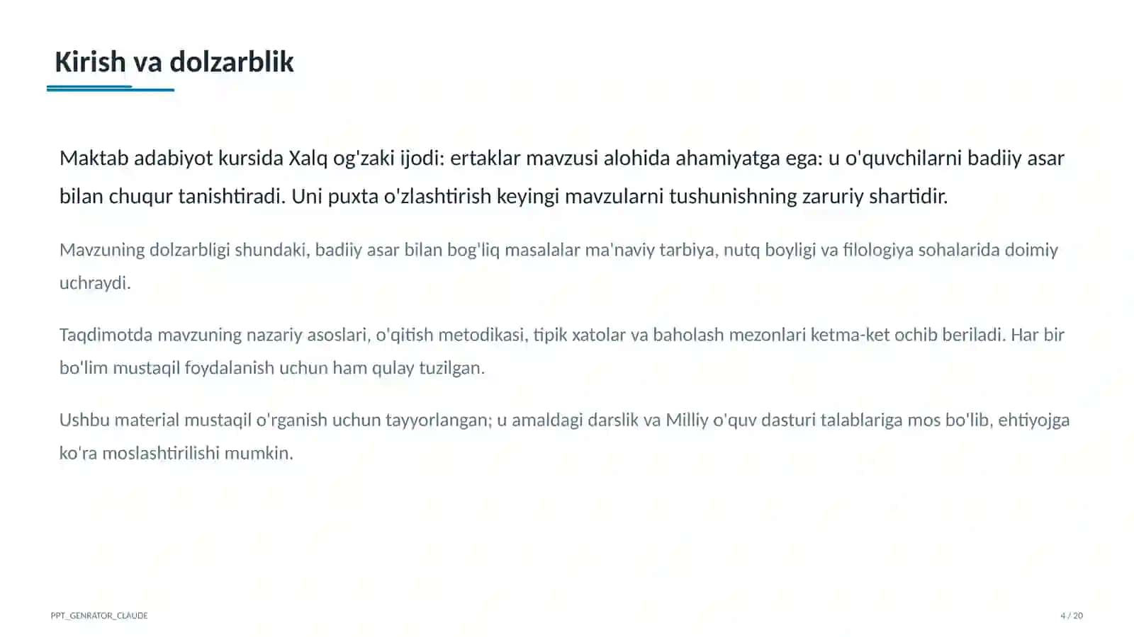 Xalq og'zaki ijodi: ertaklar (5-sinf) 4