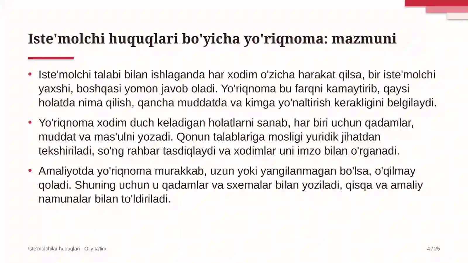 rieltorlik agentliklarida iste'molchilar huquqlari bo'yicha yo'riqnoma ishlab chiqish 9415 4