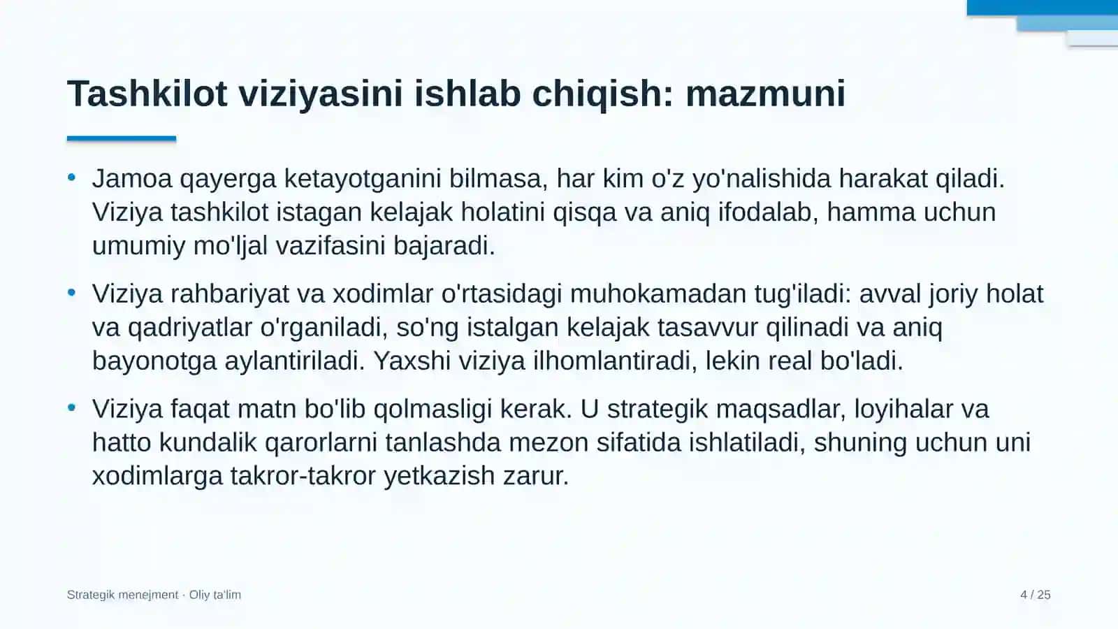 Auditorlik tashkilotlarida tashkilot viziyasini ishlab chiqish 4
