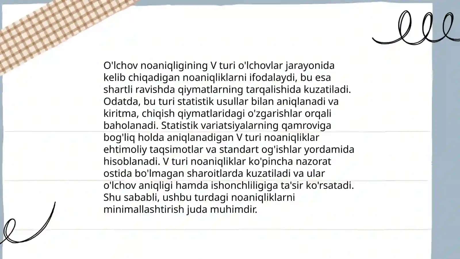 Standart noaniqlikni V tur boʻyicha baholash 4